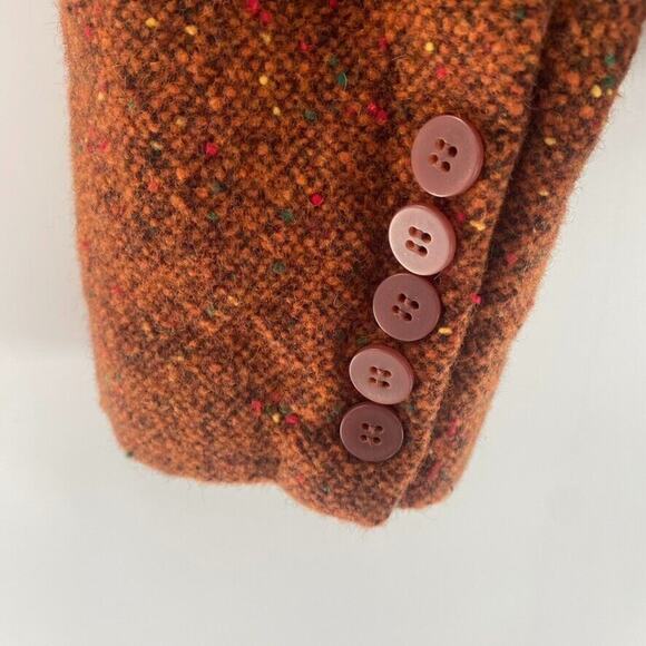 St. Johns Way Tweed Blazer Jacket Womens VTG 12/Modern 6 Rust Orange Wool Blend - Picture 10 of 12